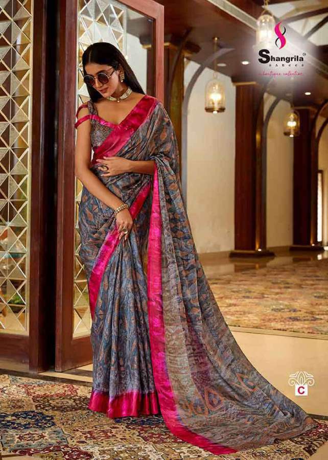 Shangrila Kashish Brasso 7 Fancy Party Wear Printed Designer Saree Collection